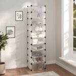 High-Quality Transparent Shoe Rack with Large Storage Space  Easy Assembly  Durable PP Material