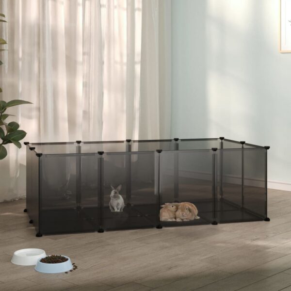 Small Animal Cage Black 144x74x46.5 cm PP and Steel