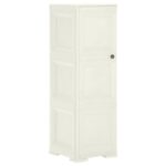 Vanilla Ice Wood Design Plastic Cabinet - Compact Storage Solution for Home and Office