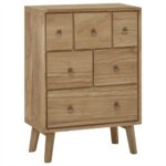 Vintage Charm Solid Teak Wood Chest of Drawers with Six Storage Spaces