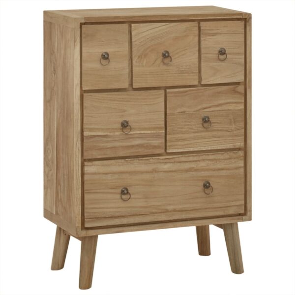 Vintage Charm Solid Teak Wood Chest of Drawers with Six Storage Spaces