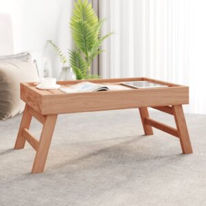 Solid Teak Wood Folding Tray - Natural Charm  Weather Resistant  Multi-Functional  Sturdy Frame