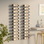 White Iron Wall Mounted Wine Rack for 12 Bottles  Modern Design  Durable  Easy Assembly  2 pcs