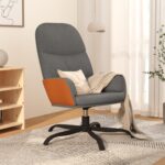 Comfortable Light Grey Fabric Relaxing Chair with Swivel Feature and Armrests