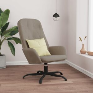 Light Grey Velvet Relaxing Chair with Swivel Design  Sturdy Metal Frame  Comfortable Foam Filling