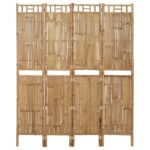 High-Quality Bamboo 4-Panel Room Divider  Foldable and Durable  Ideal for Privacy and Decoration