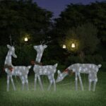 Christmas Reindeer Family Silver Cold White Mesh LED Lights Energy Saving Indoor Outdoor Decor