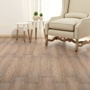 Self-Adhesive PVC Flooring Planks Oak Brown  Mildew Resistant  Waterproof  Easy Install