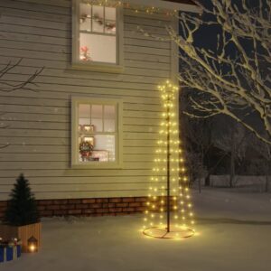 LED Christmas Cone Tree Warm White Lights  108 Bulbs  70x180 cm  Indoor/Outdoor Use