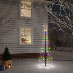 Colourful LED Christmas Tree with Spike  180 cm Height  108 Lights  8 Lighting Effects