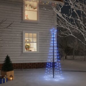 LED Christmas Tree with Spike  Blue Lights  180 cm Height  Energy Efficient  8 Lighting Effects