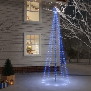 LED Christmas Tree with Spike  Blue Lights  300 cm Height  Energy-Efficient  8 Lighting Effects