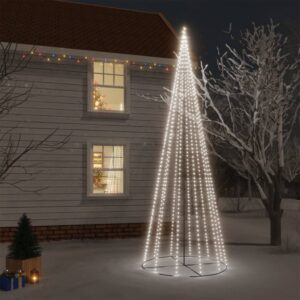 LED Christmas Cone Tree  Cold White Lights  160x500 cm  Energy Efficient  Indoor/Outdoor Use  Easy Assembly  Compact Storage  8 Lighting Effects