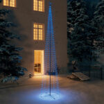 Blue LED Christmas Cone Tree  732 Lights  160x500 cm  8 Lighting Effects  Indoor/Outdoor Use