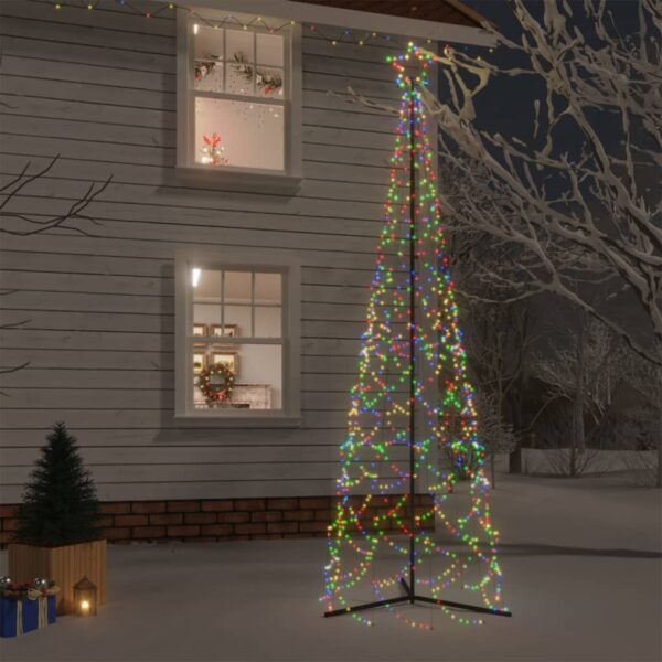 Colourful LED Christmas Cone Tree 500 Lights 100x300 cm Indoor Outdoor Decor