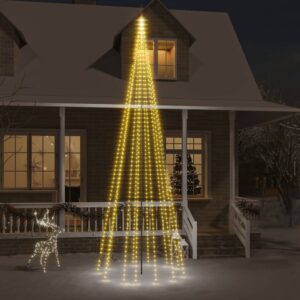 LED Christmas Tree for Flagpole  Warm White Lights  500cm Height  Easy Installation