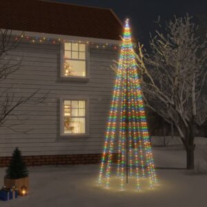 Colourful LED Christmas Tree with Spike  500cm Tall  732 Lights  8 Lighting Effects