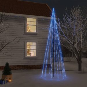 Blue LED Christmas Tree with Spike  500cm Tall  732 Lights  8 Lighting Effects  Compact Design