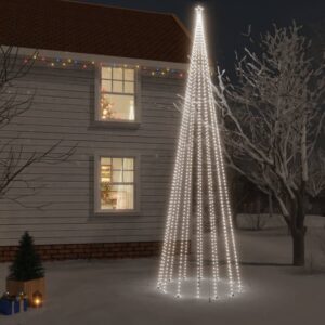 Extra Large LED Christmas Tree with Spike  Cold White Lights  Energy Efficient  8 Lighting Effects