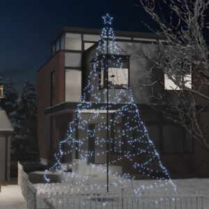 Large LED Christmas Tree with Spike  Cold White Lights  Weather-Resistant  Zigzag Design  500cm