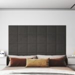 Premium Dark Grey Wall Panels Set of 12 - Fabric Covered  Heat and Noise Insulation  DIY Design