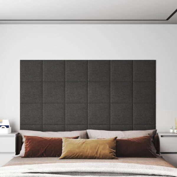 Premium Dark Grey Wall Panels Set of 12 - Fabric Covered  Heat and Noise Insulation  DIY Design