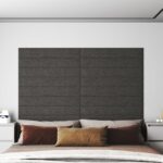 Dark Grey Wall Panels Set of 12  Fabric Covered  Heat and Noise Insulation  DIY Design  Ideal for Home Decor