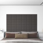 Dark Grey Wall Panels Set of 12  Fabric and Foam  Heat and Noise Insulation  DIY Design