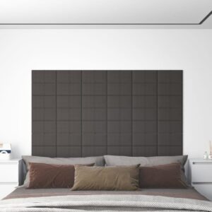 Dark Grey Wall Panels Set of 12  Fabric and Foam  Heat and Noise Insulation  DIY Design