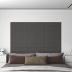 Dark Grey Wall Panels Set of 12  Fabric Material  Heat and Noise Insulation  DIY Design  Ideal for Home Decor