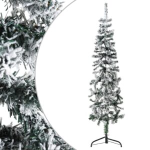 Slim Artificial Half Christmas Tree with Flocked Snow 120 cm