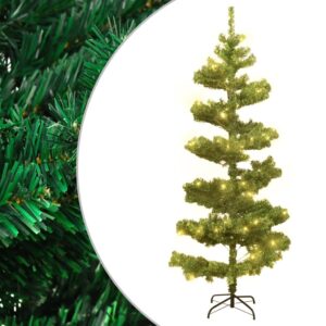 Swirl Pre-lit Christmas Tree with Stand  Green PVC  150 cm  Warm White LED Lights  8 Lighting Effects