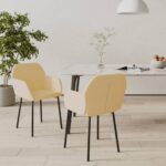 Dining Chairs 2 pcs Cream Velvet