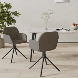 Swivel Dining Chairs Set of 2 in Dark Grey Velvet - Ergonomic Design  Comfortable  Luxurious  Sturdy