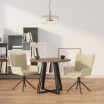 Swivel Dining Chairs 2 pcs Cream Velvet