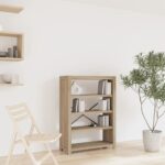 Solid Acacia Wood Rustic Bookcase Durable Shelving Unit Storage Organizer