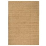 Natural Jute Area Rug Rectangular Handwoven Soft Floor Mat Home Decor Textured