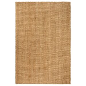 Natural Jute Area Rug Soft Ringspun Weave Textured Floor Mat Home Decor Carpet