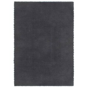 Soft Cotton Rectangular Area Rug Anthracite Heavy Woven Design Home Decor Mat