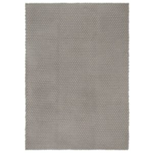 Soft Cotton Rectangular Rug Grey Heavy Woven Design for Home Decor