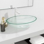 Stylish Transparent Glass Bathroom Sink Above Counter Wash Basin Easy Clean