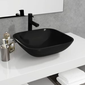 Basin Glass 42x42x14 cm Black