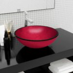 Basin Tempered Glass 42x14 cm Red