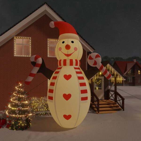 Christmas Inflatable Snowman Outdoor Decoration with LED Lights Festive Yard Decor