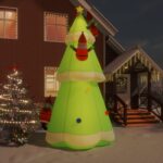 Inflatable Multicolour Christmas Tree LED Lights Outdoor Yard Decor Easy Setup