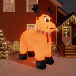 Christmas Inflatable Reindeer Outdoor Decoration with LED Lights Festive Yard