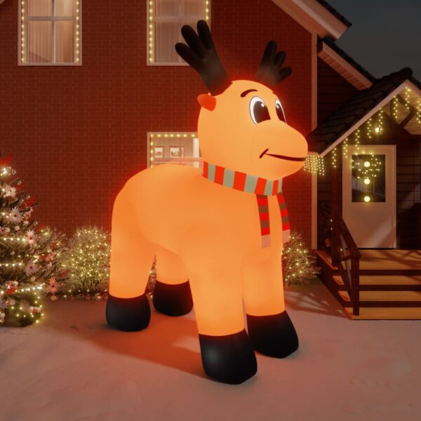 Christmas Inflatable Reindeer Outdoor Decoration with LED Lights Festive Yard