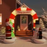 Christmas Inflatable Arch Santa Snowman LED Lights Outdoor Yard Decor Festive