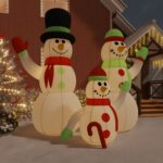 Christmas Inflatable Snowman Family LED Lights Outdoor Yard Decor Weatherproof