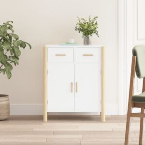 Chic White Sideboard Cabinet Engineered Wood Ample Storage Sturdy with Legs